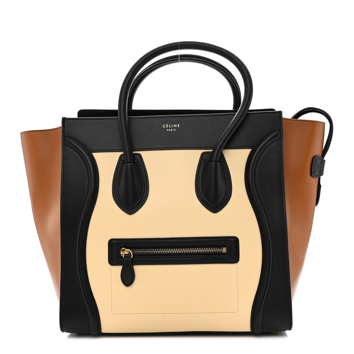 Satin Calfskin Mini Tri-Color Luggage Seashell