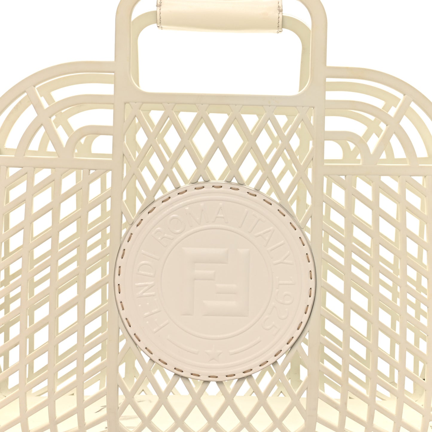 Recycled Plastic Vitello Liberty Matte Medium Fendi Basket White Ice