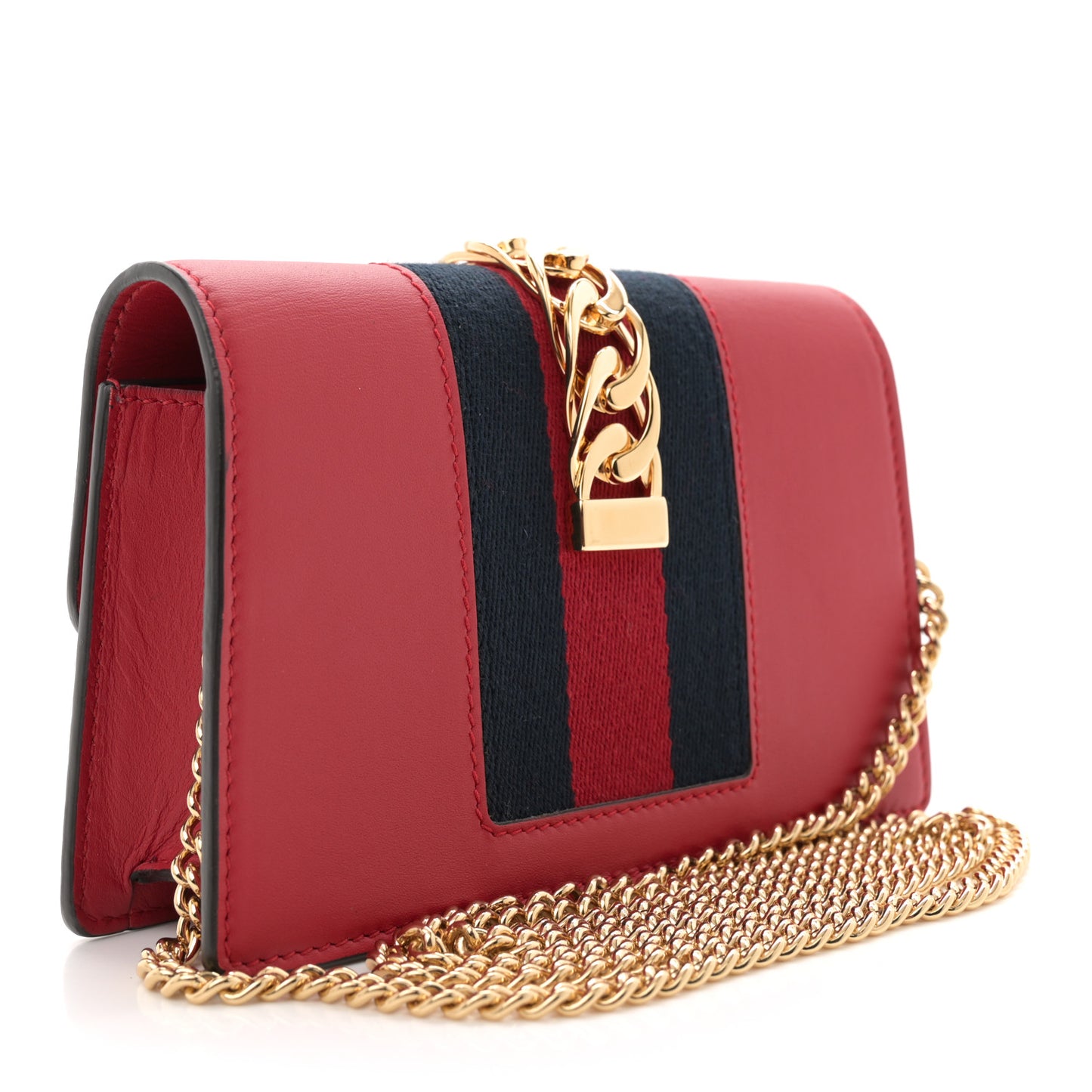 Calfskin Super Mini Sylvie Chain Shoulder Bag Hibiscus Red