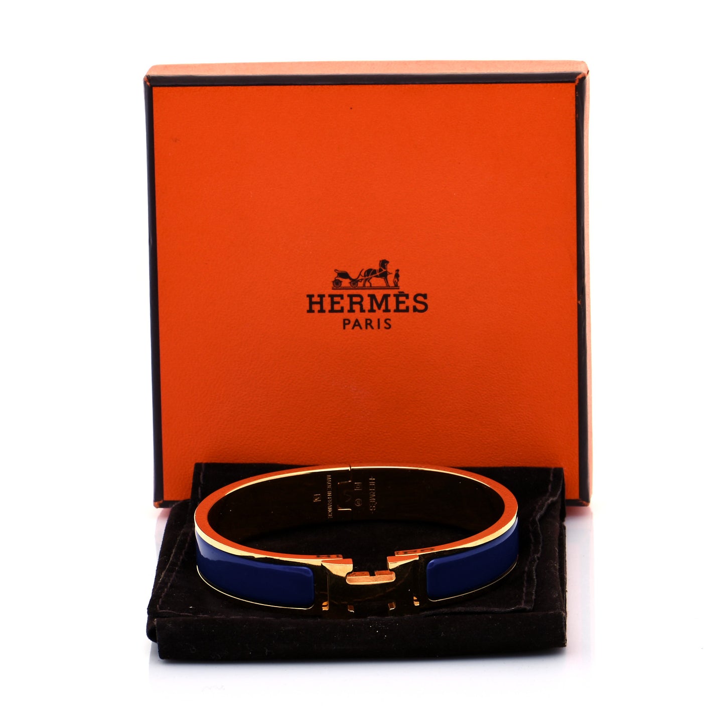Narrow Enamel Clic Clac H Bracelet PM Bleu Royal