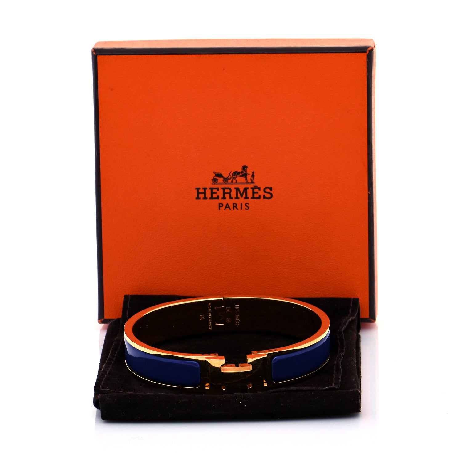 Hermes Narrow Enamel Clic Clac H Bracelet PM Bleu Royal 7 of 7