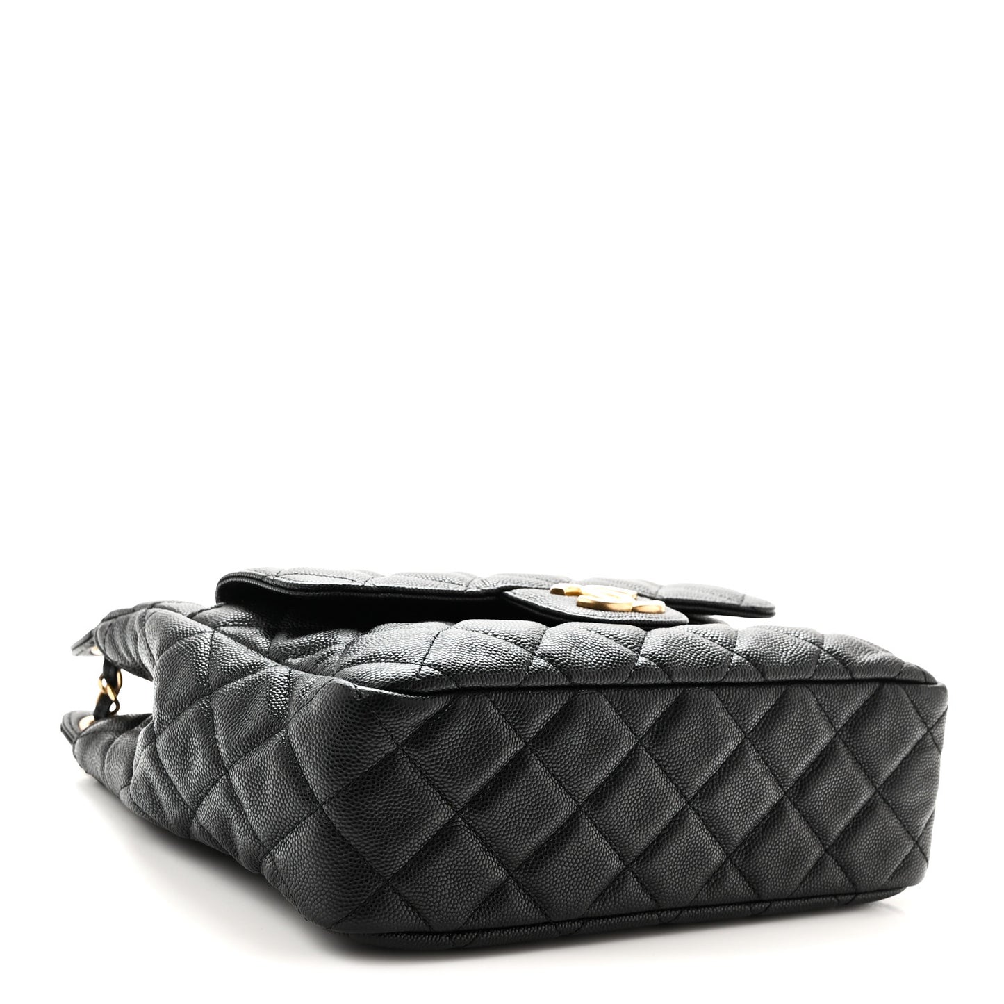 Caviar Quilted Wavy CC Hobo Black