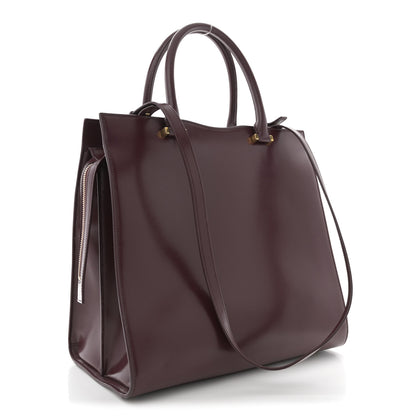 Saint Laurent Shiny Calfskin Large Uptown Tote Burgundy 3 of 13