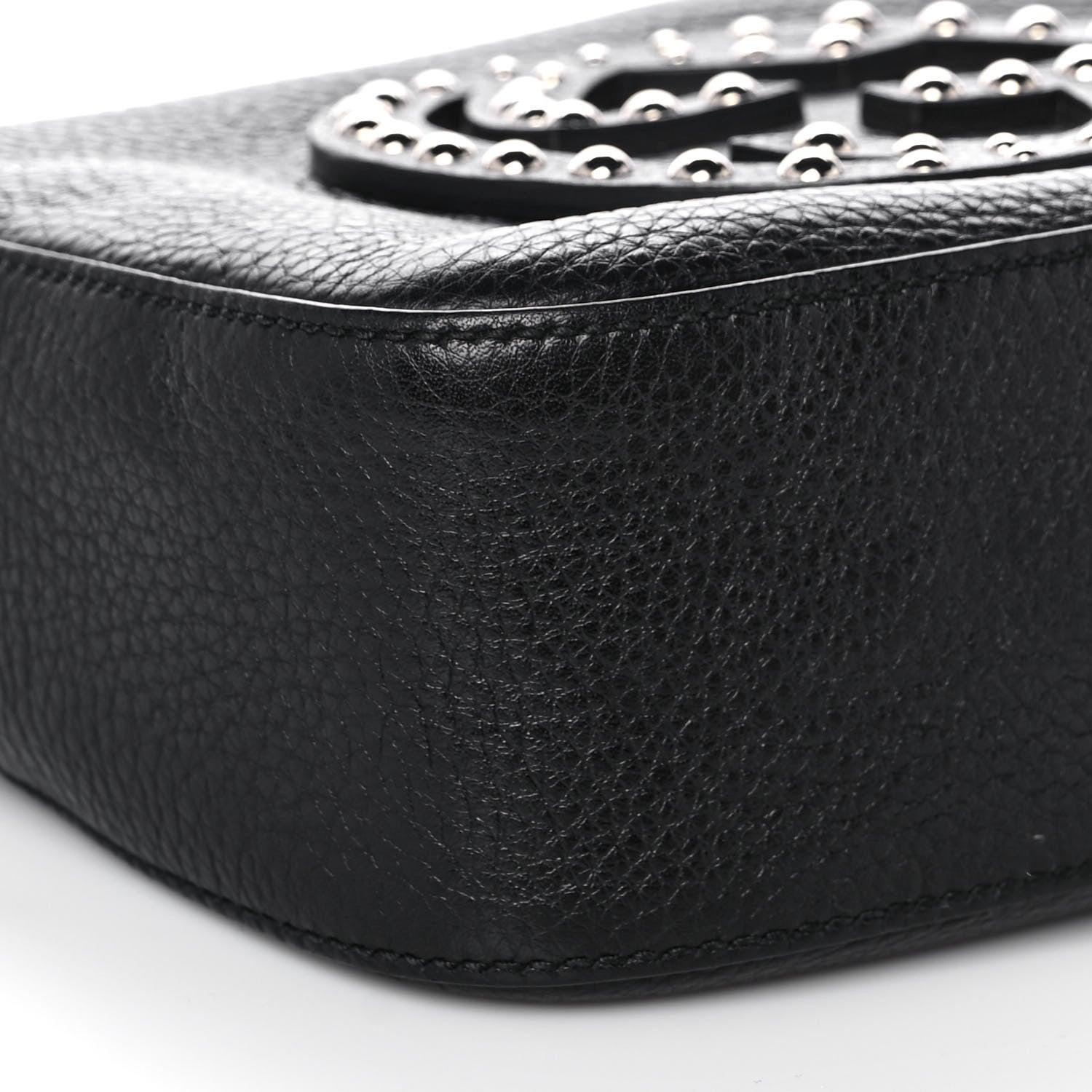 Gucci Pebbled Calfskin Studded Small Soho Disco Bag Black 9 of 13