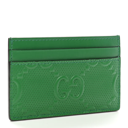Gucci Calfskin GG Tennis Embossed Card Holder New Shamarock 3 of 6