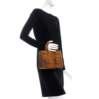 Saint Laurent Suede Fringe Nano Sac De Jour Light Ocre 3 of 10