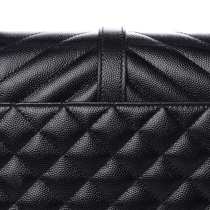 Saint Laurent Grain De Poudre Textured Mixed Matelasse Triquilt Medium Monogram Satchel Black 10 of 10