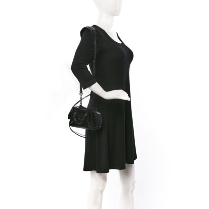 Balenciaga Semi Shiny Calfskin Crocodile Embossed Neo Classic Black Hardware Nano City Crossbody Black 2 of 7