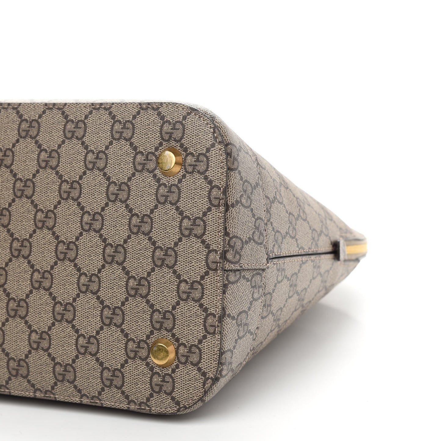 X GUCCI GG Supreme Monogram Medium Ville Top Handle Beige Ebony