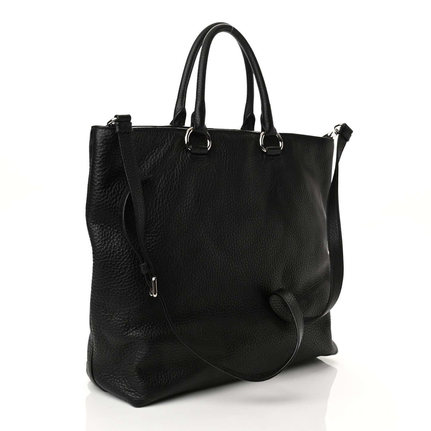 Vitello Daino Shopping Tote Black