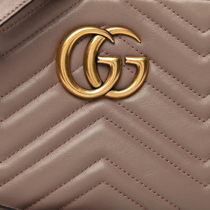 Gucci Calfskin Matelasse Small GG Marmont Chain Shoulder Bag Porcelain Rose 9 of 12
