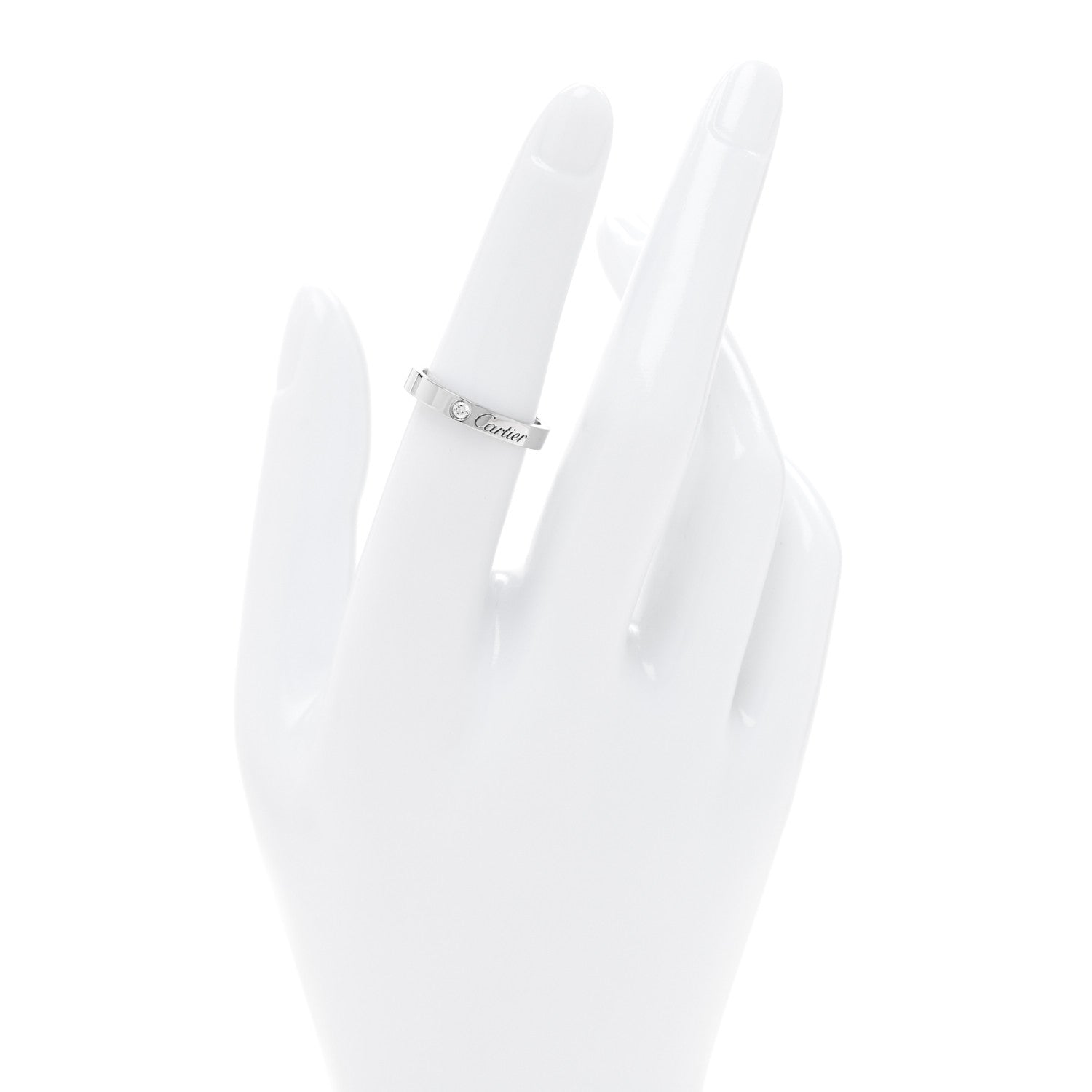 Cartier Platinum Diamond 3mm C De Cartier Wedding Band Ring 52 6 2 of 4