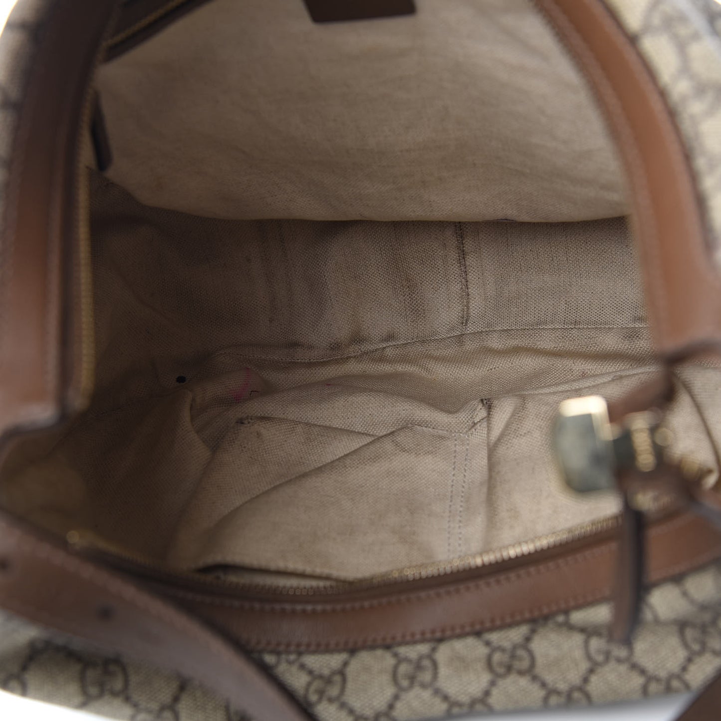 GG Supreme Monogram Margaux Calfskin Medium Nice Hobo Beige Ebony Acero