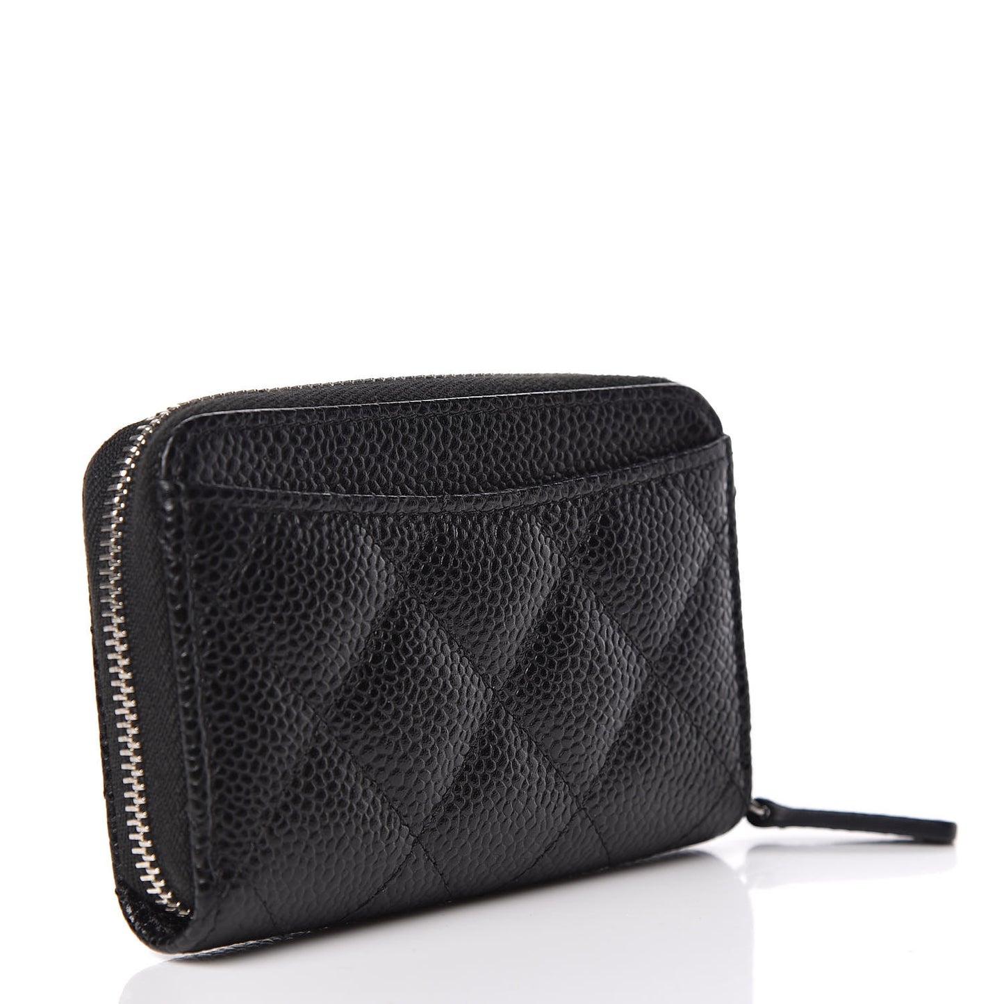 Caviar Quilted Zip Coin Purse Black