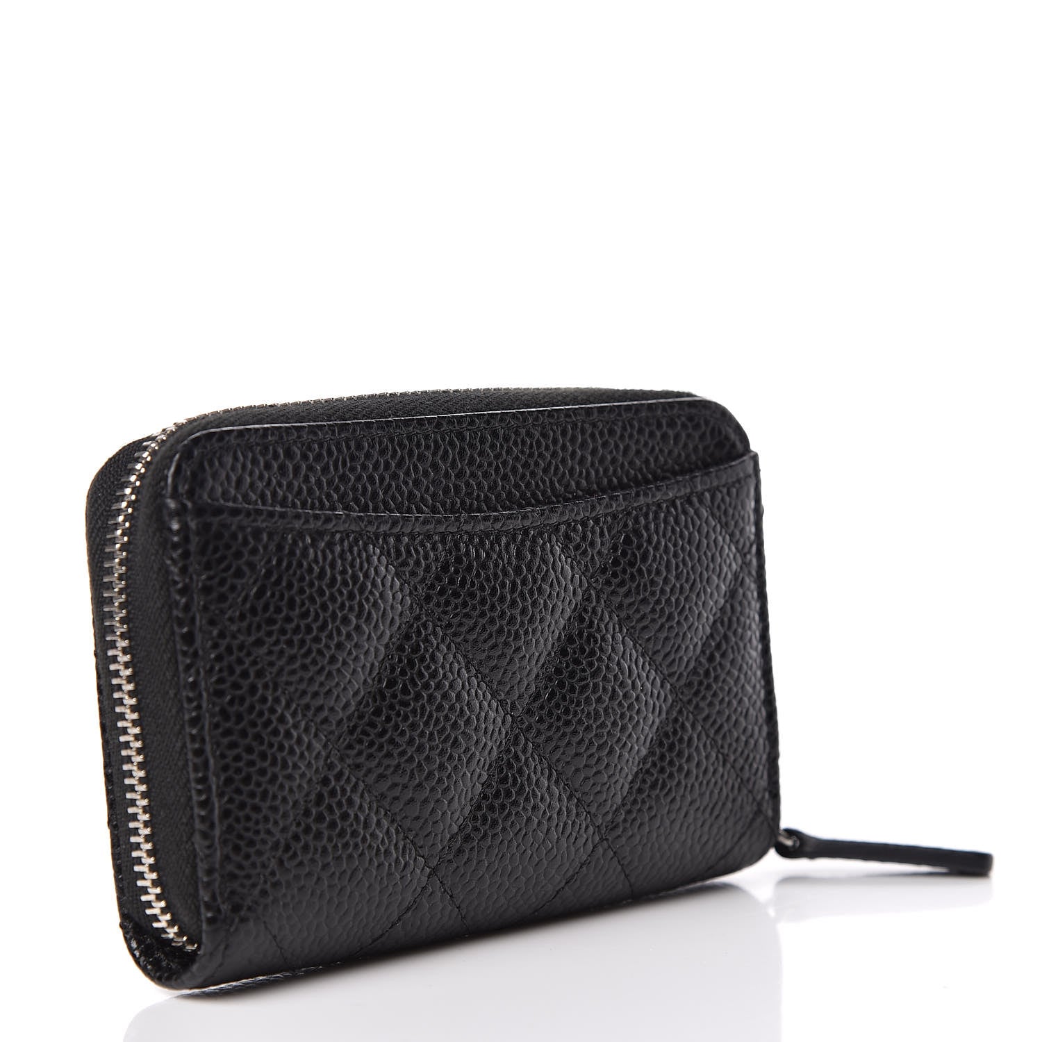 Chanel Caviar Quilted Zip Coin Purse Black 3 of 8