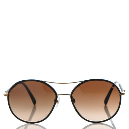 Chanel Round Pilot Sunglasses 4228-Q Black 2 of 6