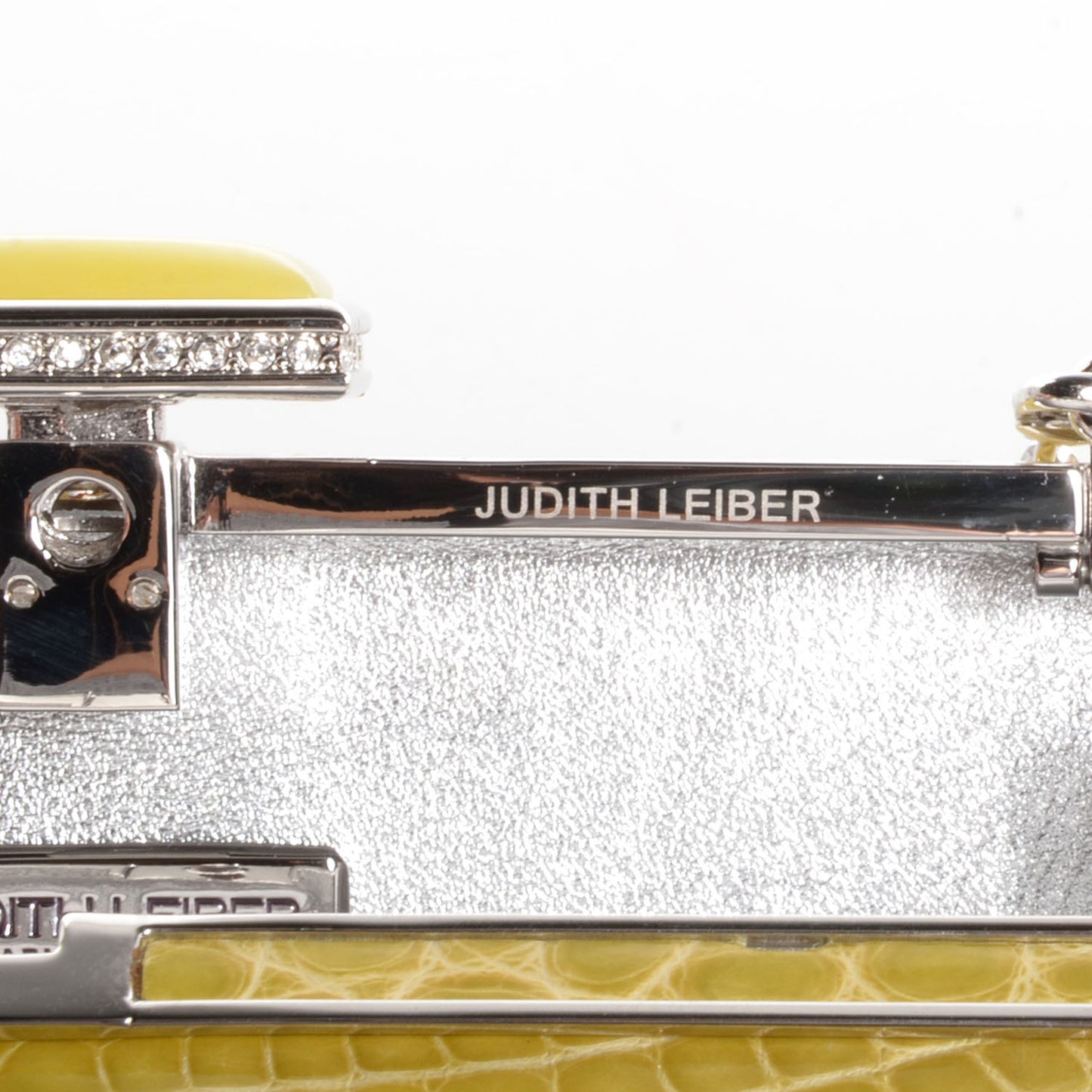 Crocodile Austrian Crystal Box Clutch Chartreuse