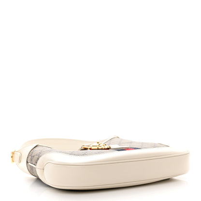 Gucci GG Supreme Monogram Azalea Calfskin Web Small Jackie 1961 Hobo Beige Ebony Mystic White 4 of 11