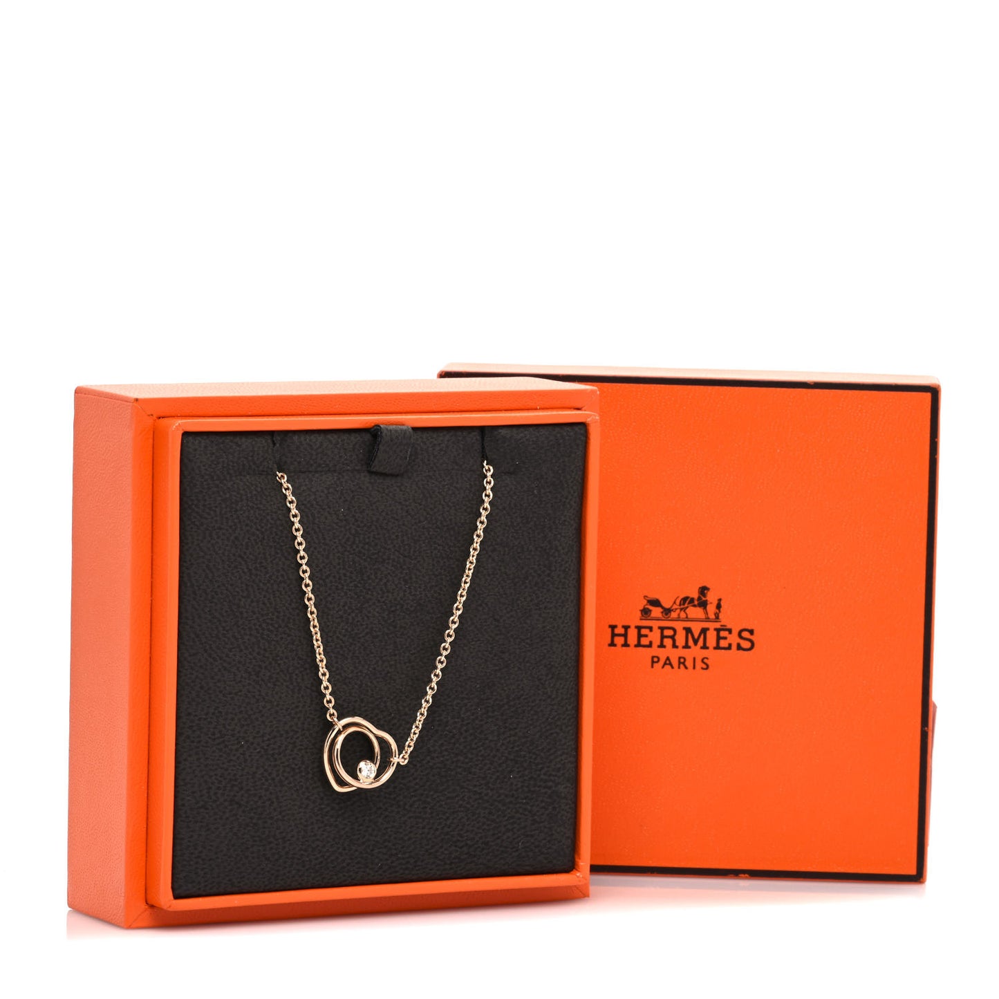 18K Rose Gold Diamond TPM Vertige Coeur Necklace ST