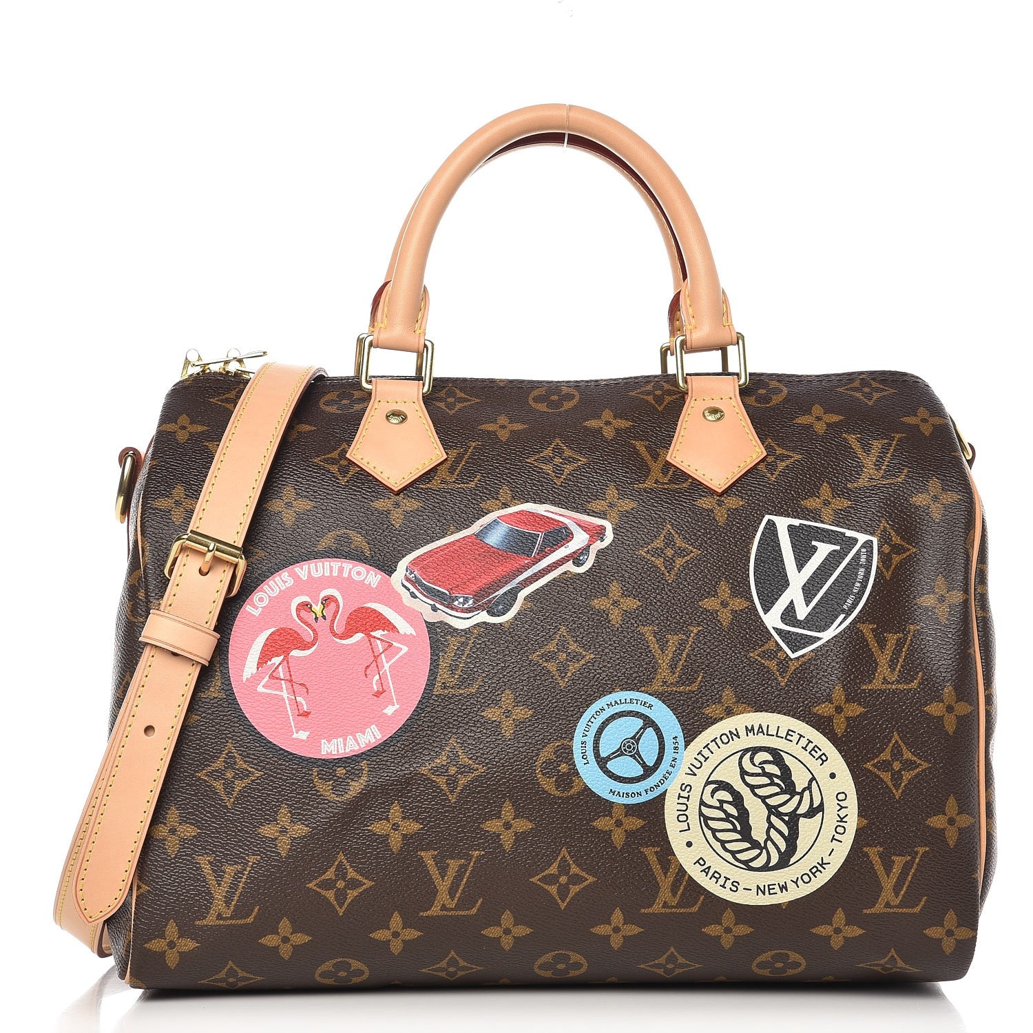 Louis Vuitton Monogram World Tour Speedy Bandouliere 30 1 of 8