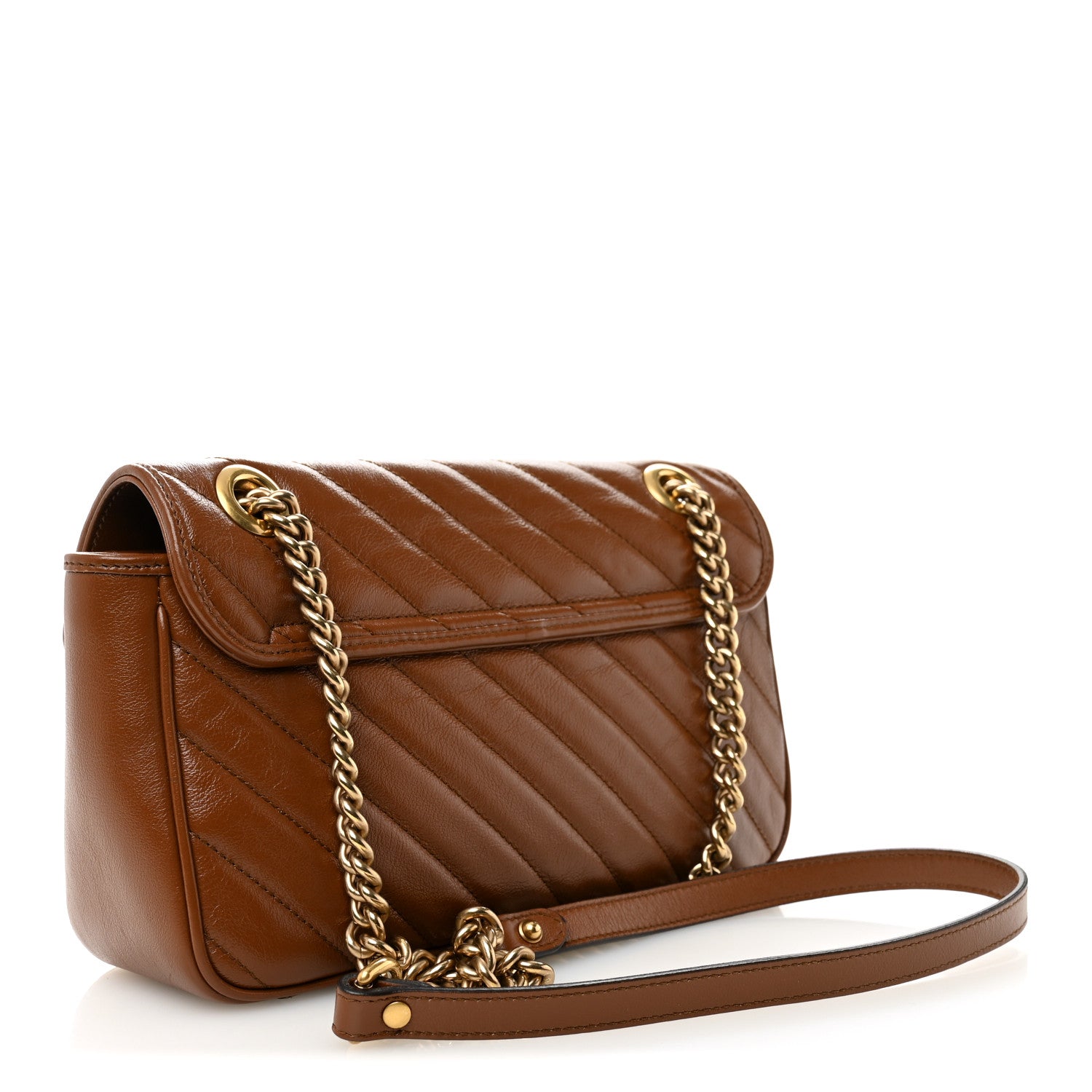 Gucci Azalea Calfskin Matelasse Diagonal Small GG Marmont Shoulder Bag Cuir 3 of 11