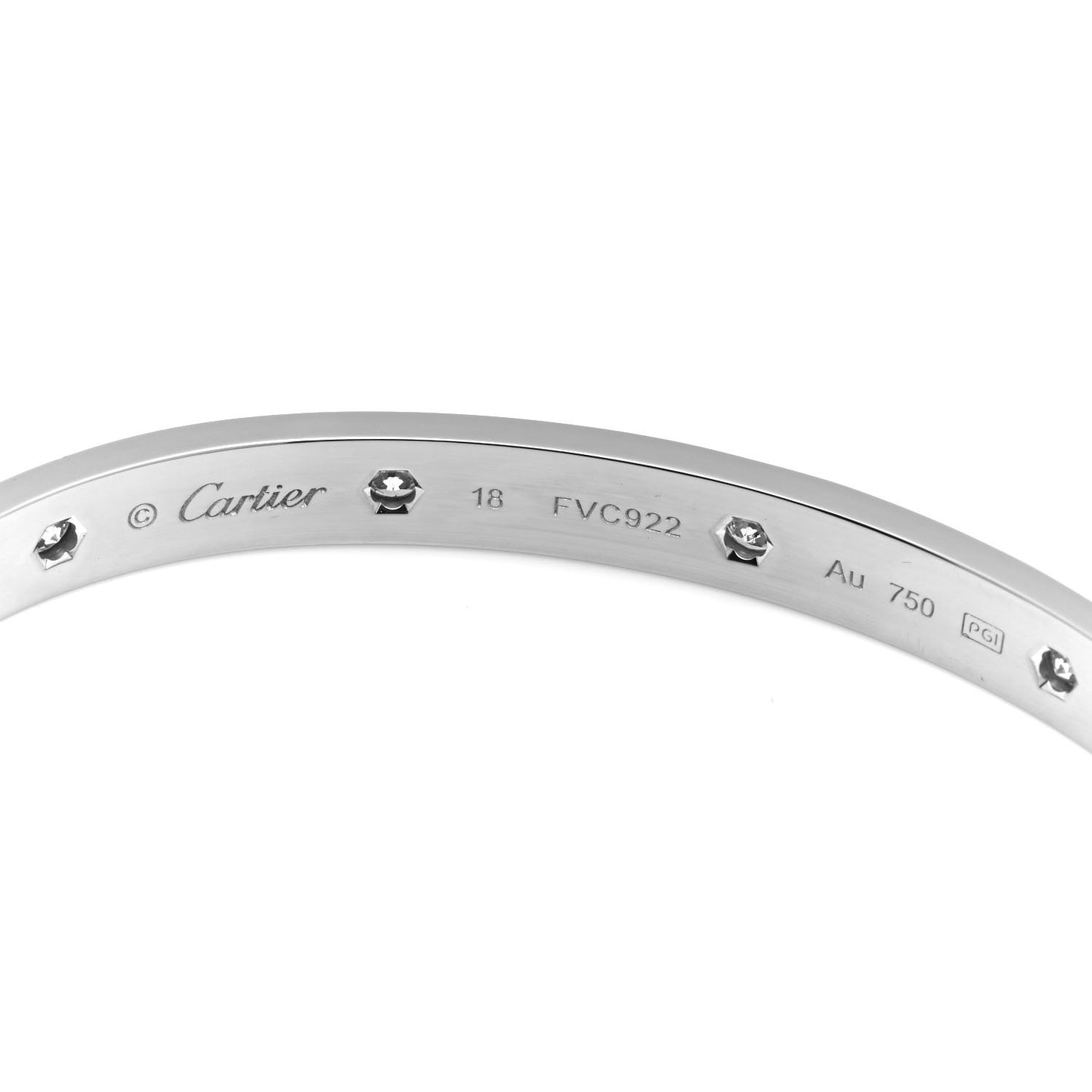 18K White Gold 10 Diamond LOVE Bracelet 18