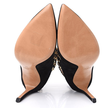 Valentino Garavani Suede Lovestud Caged 105mm Pumps 37 Black 5 of 8