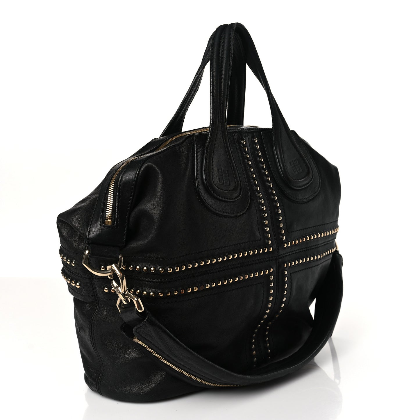 Lambskin Studded Medium Nightingale Black