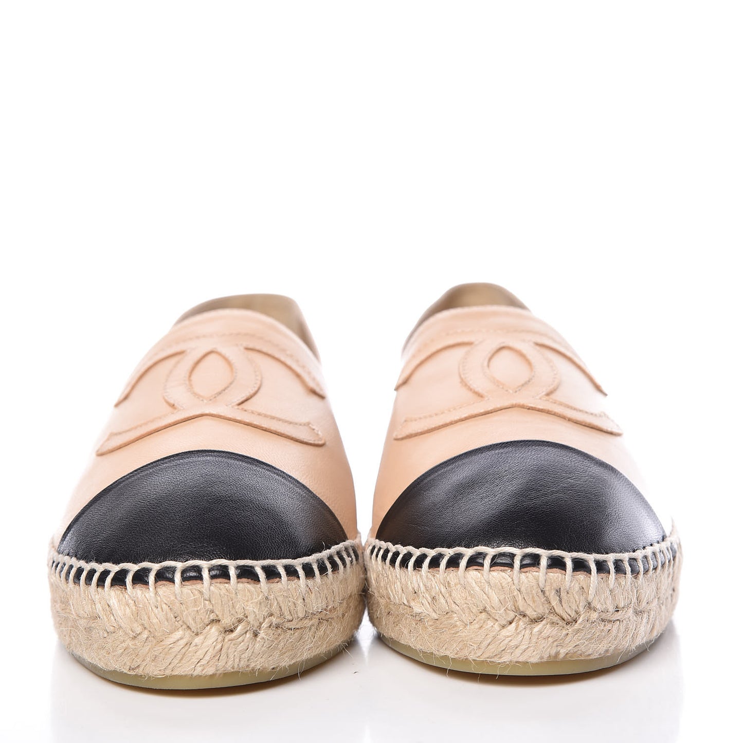 Lambskin CC Espadrilles 38 Beige Black