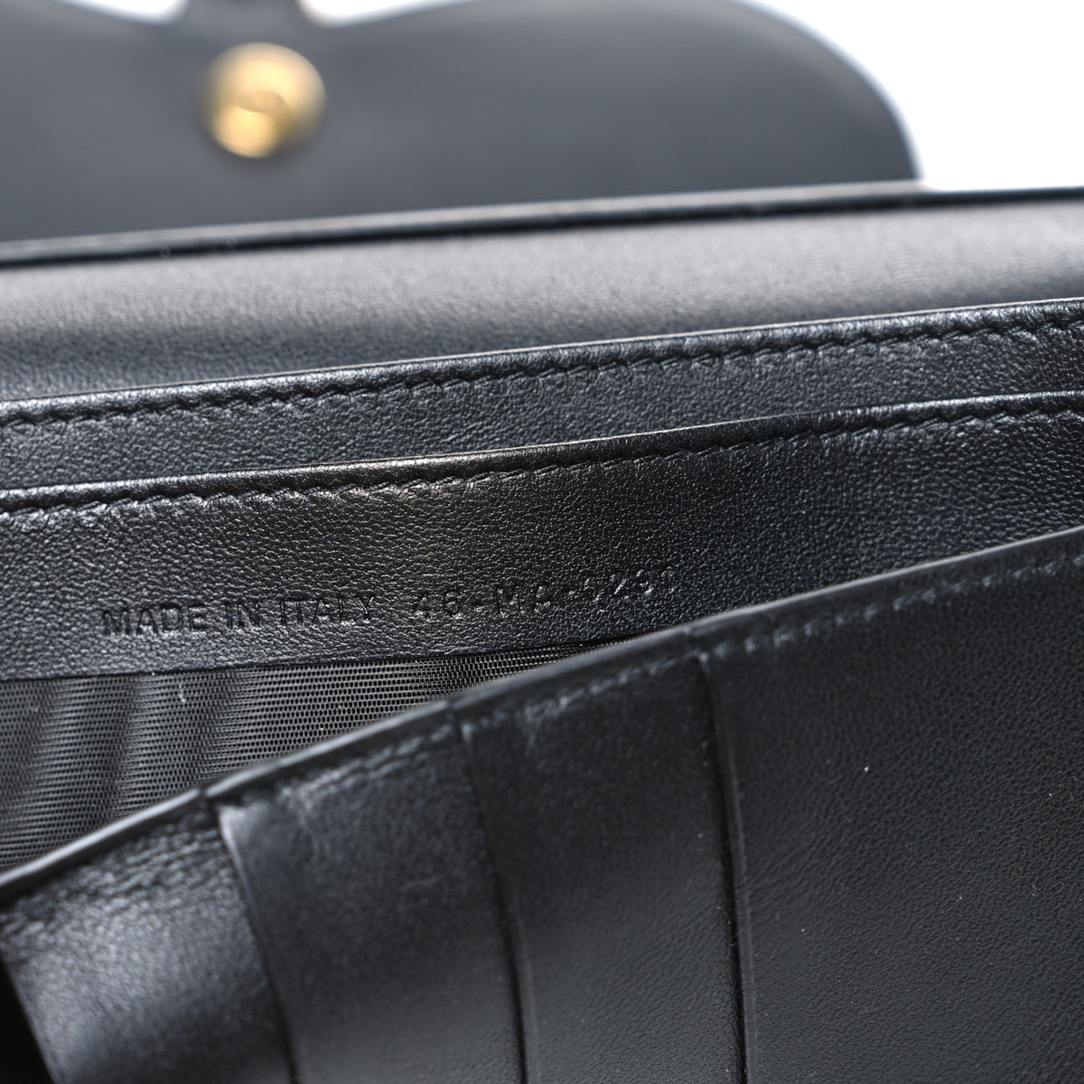 Goatskin Saddle Long Wallet Black
