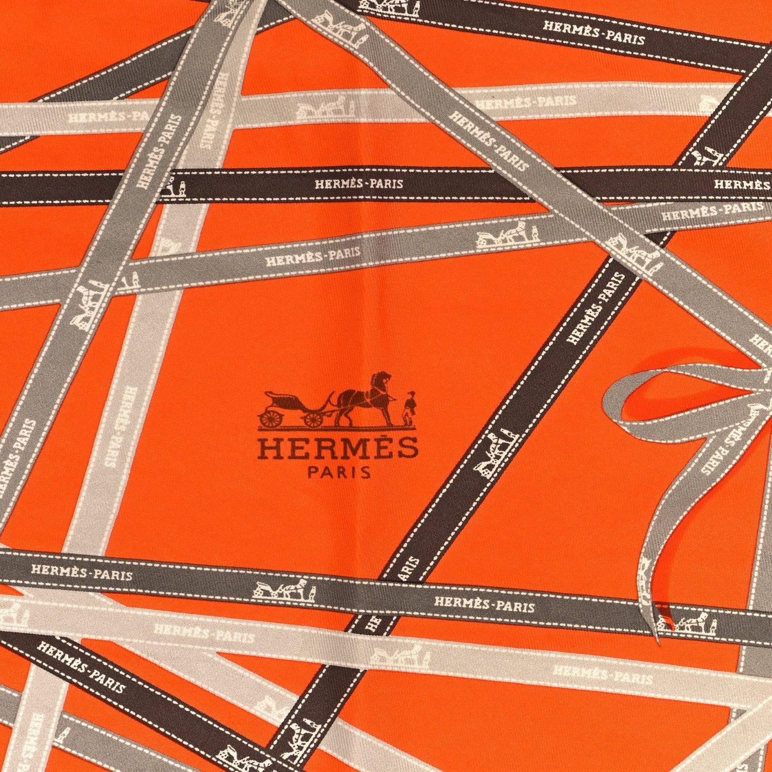 Hermes Silk Pointu Triangle Bolduc Scarf Orange 2 of 5