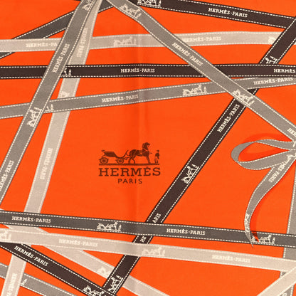 Hermes Silk Pointu Triangle Bolduc Scarf Orange 2 of 5