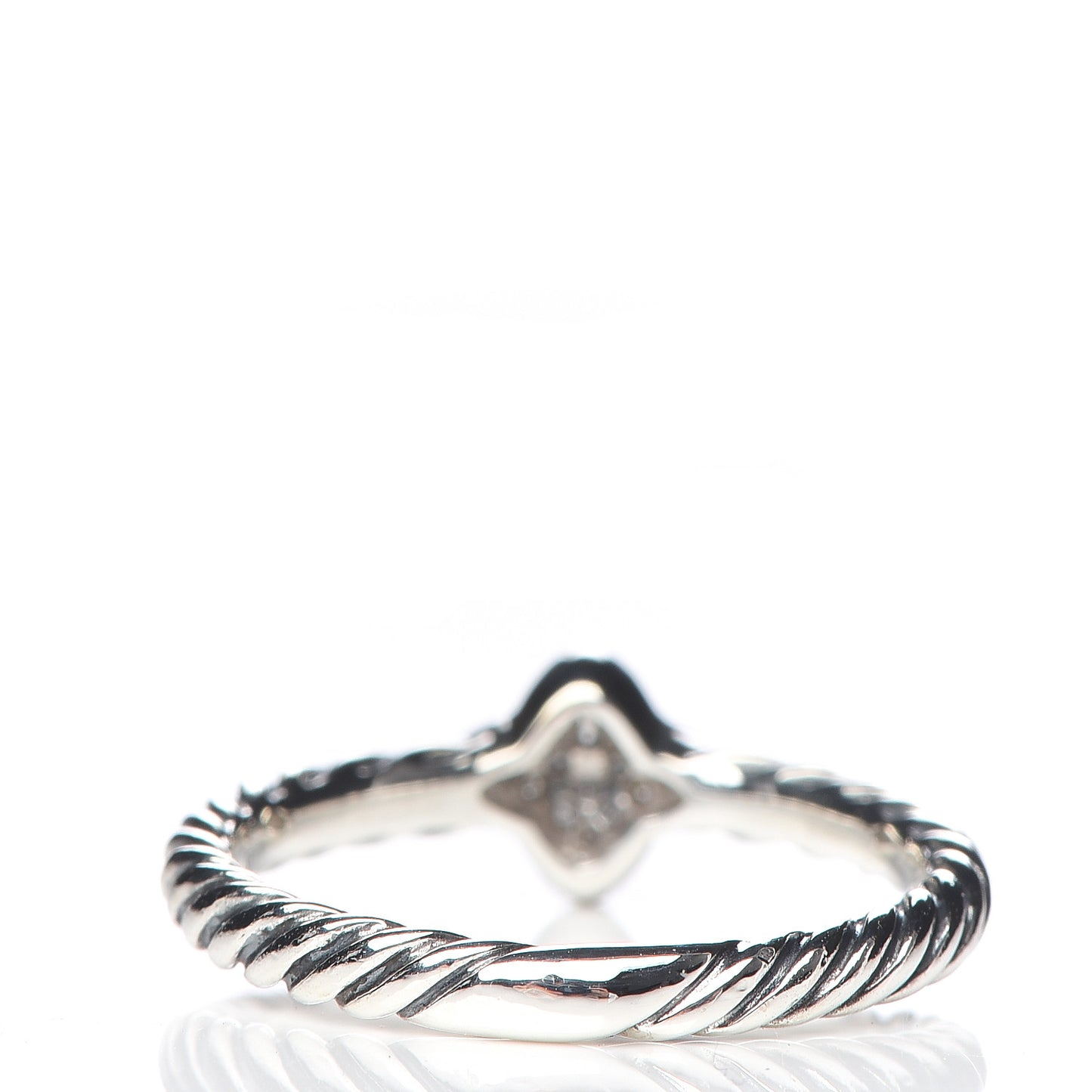 Sterling Silver Diamond Quatrefoil Ring 49 4.75