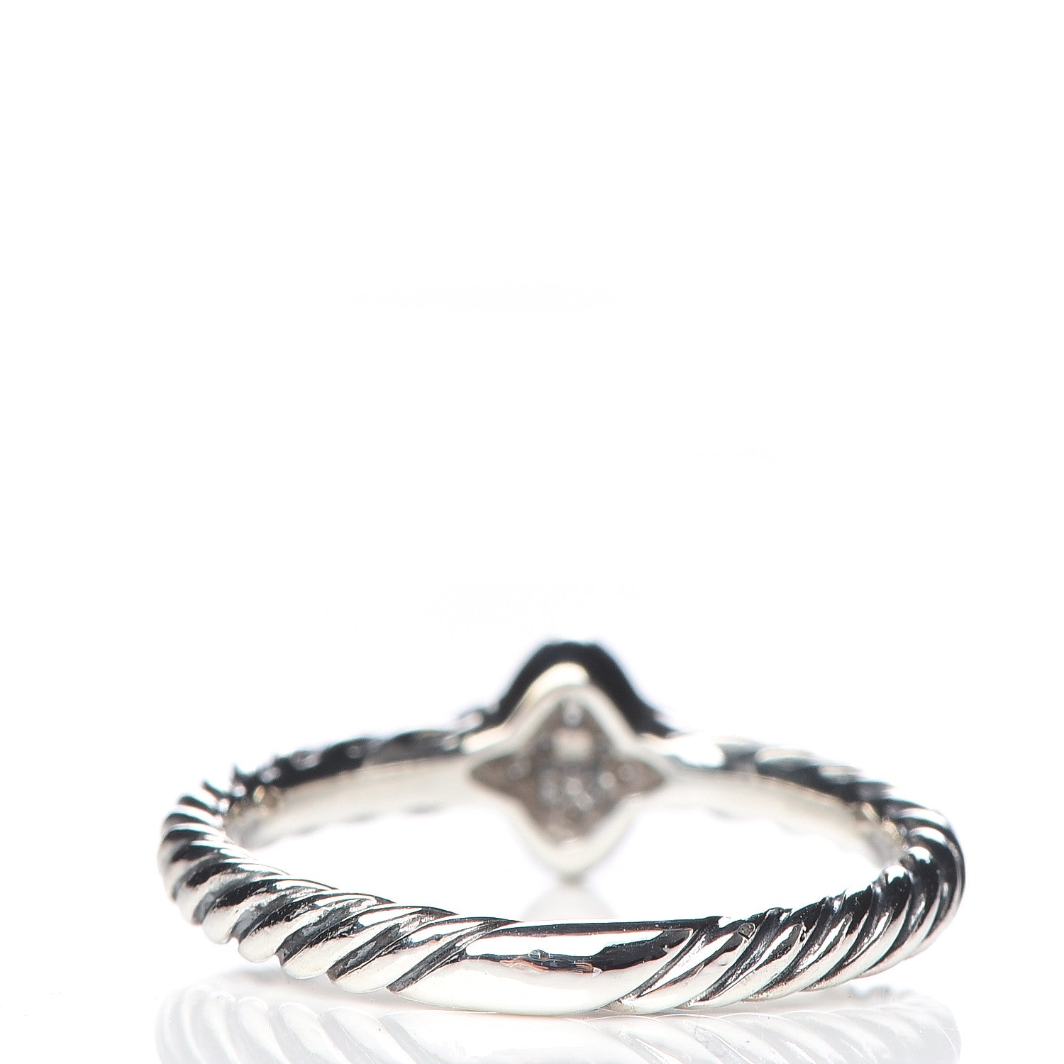 David Yurman Sterling Silver Diamond Quatrefoil Ring 49 4.75 3 of 4