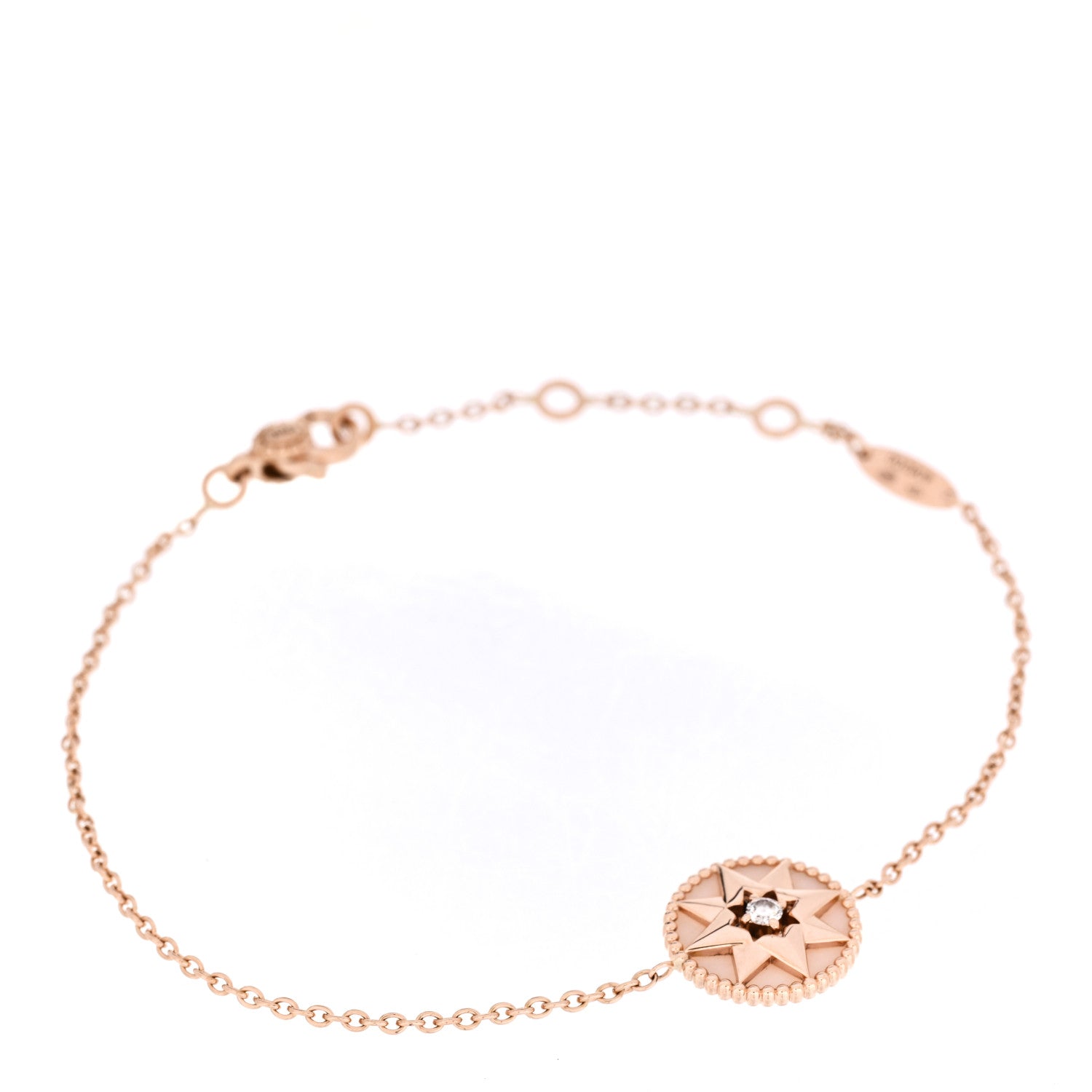 Christian Dior 18K Rose Gold Diamond Pink Opal Rose Des Vents Bracelet 1 of 4