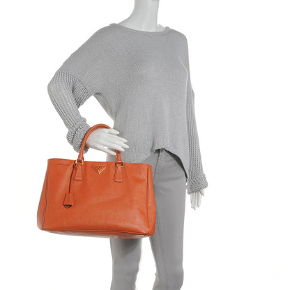 Prada Saffiano Lux Large Tote Papaya 2 of 9