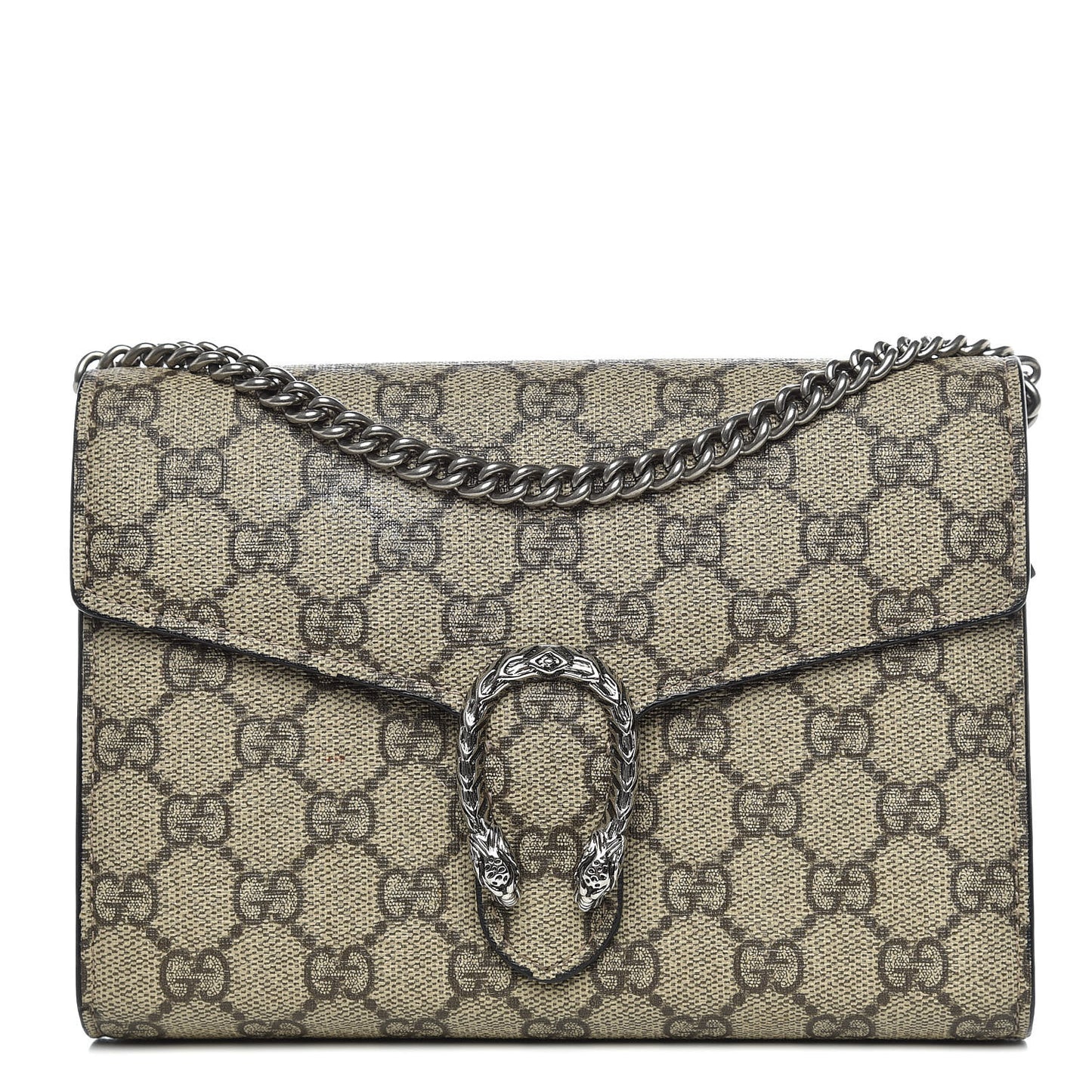 GG Supreme Monogram Mini Dionysus Chain Wallet Beige Black