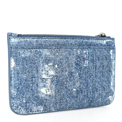 Balenciaga Denim Logo Large Cash Long Coin Card Blue 3 of 8