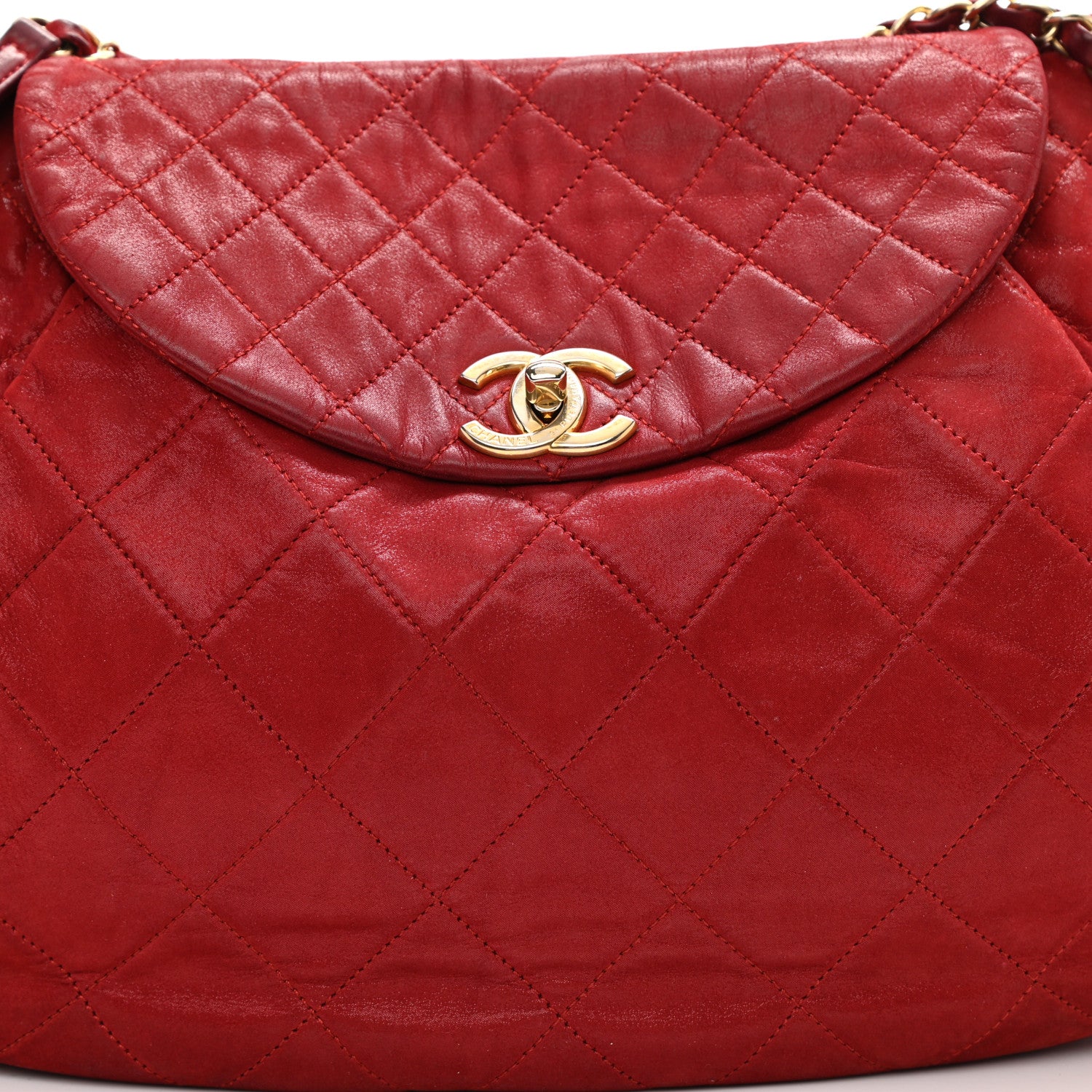Chanel Iridescent Calfskin Chic Quilt Accordion Flap Bag Red 7 of 7
