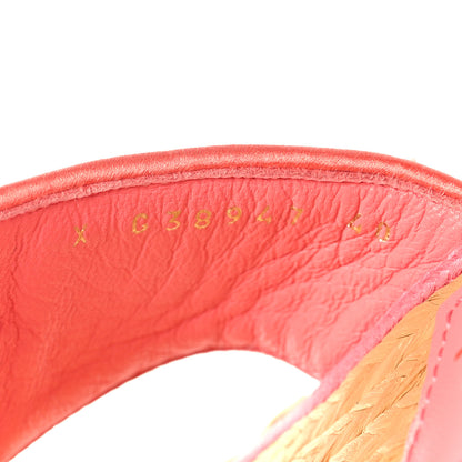 Chanel Terry Cloth Raffia CC Logo Thong Sandals 40 Pink 6 of 9