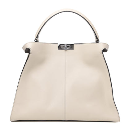 Fendi Vitello Seta Century Large Peekaboo X-Lite Latte Balena 1 of 8