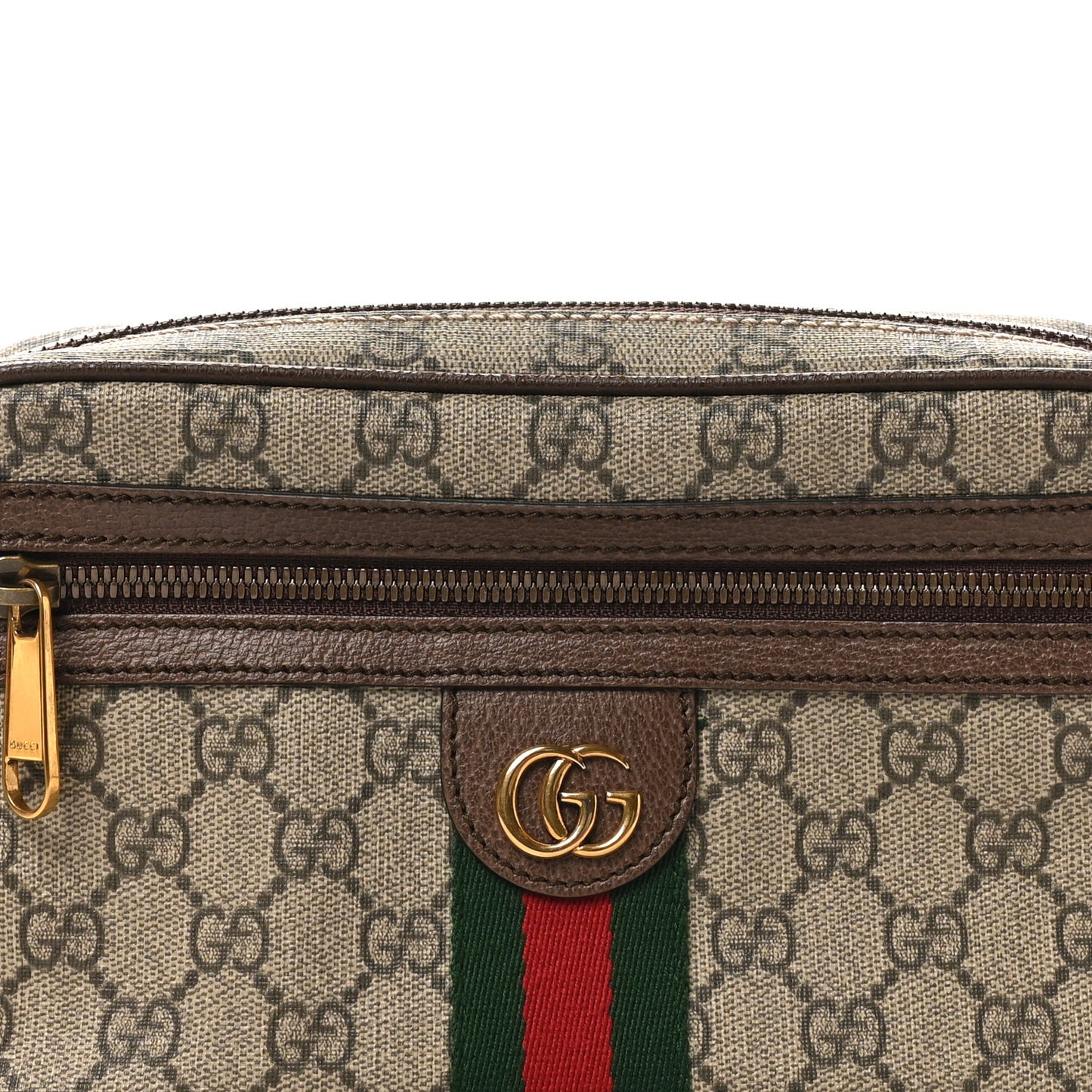 Soft GG Supreme Monogram Medium Ophidia Belt Bag Dark Brown