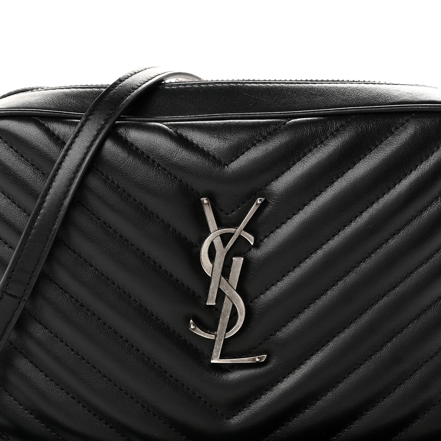 Saint Laurent Calfskin Matelasse Monogram Lou Camera Bag Black 8 of 10