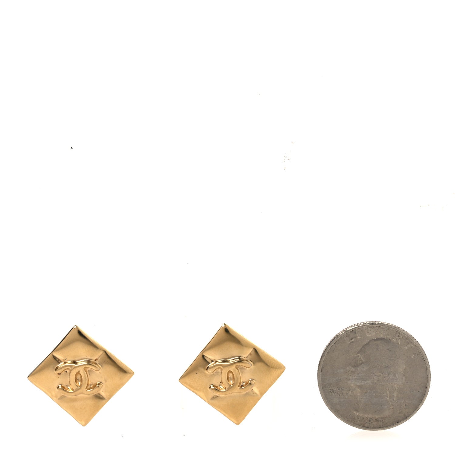 Chanel Metal CC Square Earrings Gold 2 of 5