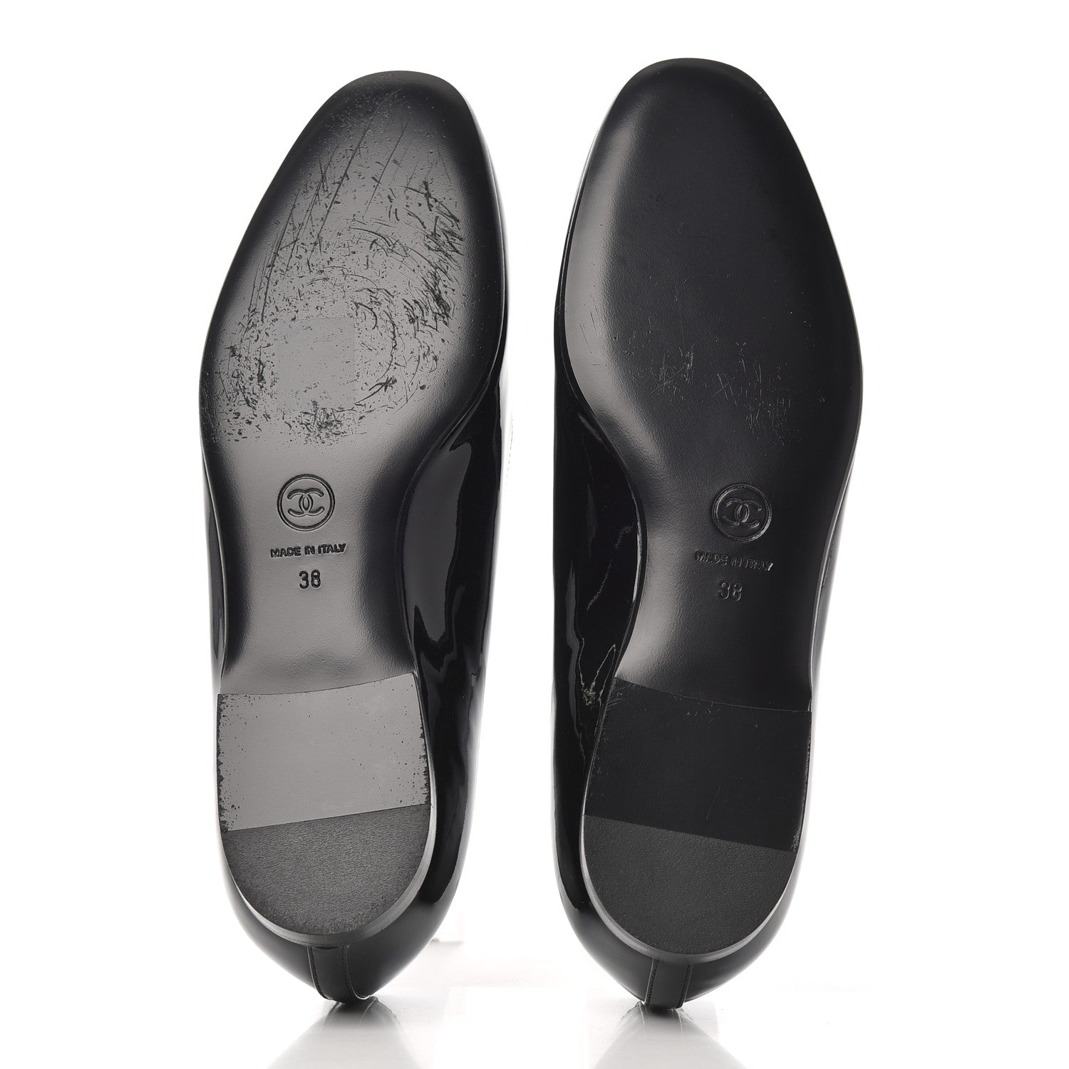Chanel Patent CC Mocassin Loafers 38 Black 5 of 12