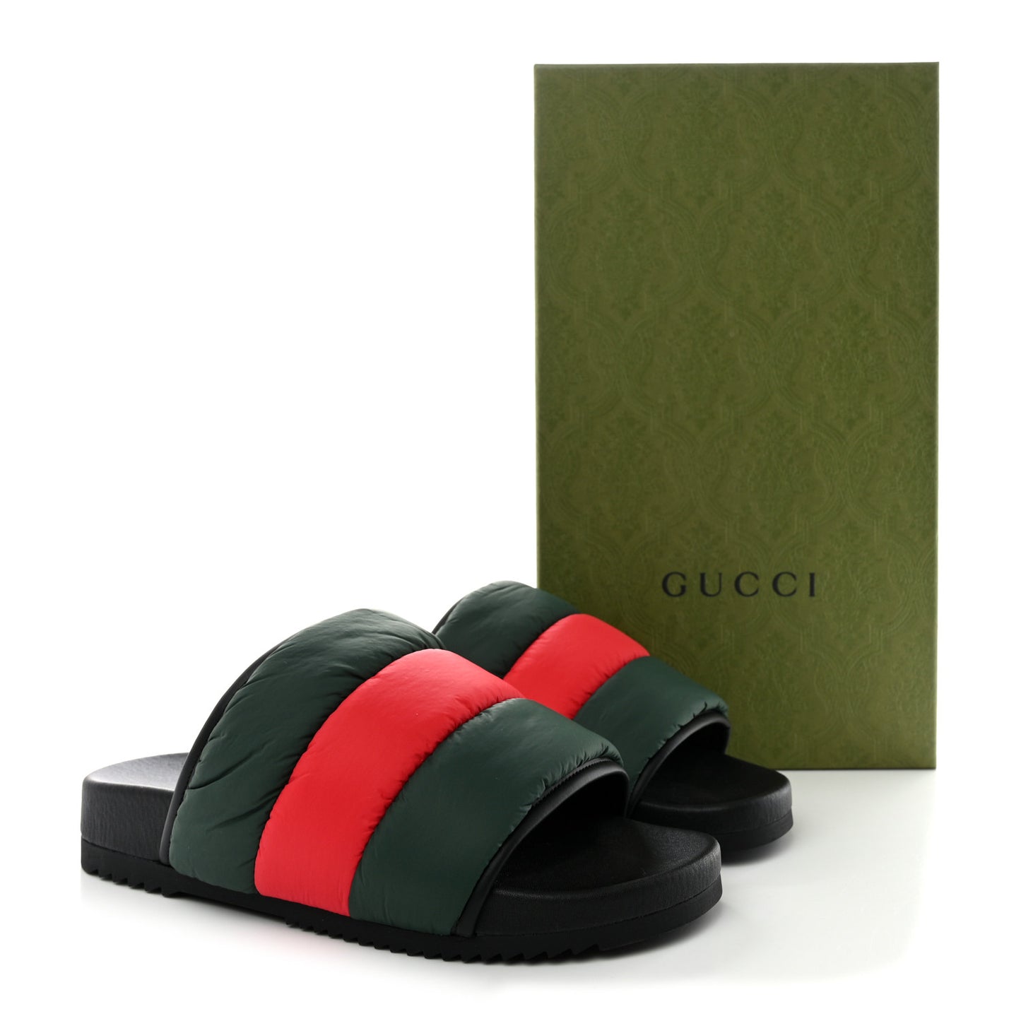 Nylon Web Womens Slide Sandals 40 Black Green Red