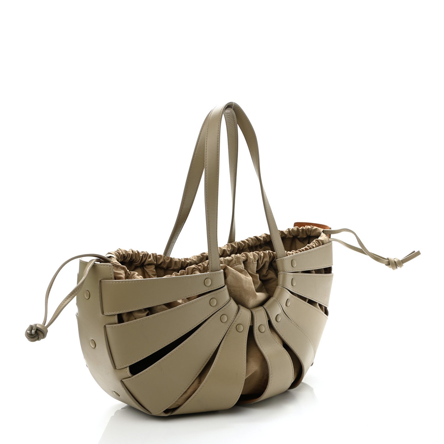 Bottega Veneta French Calfskin Shell Bag Taupe 3 of 10