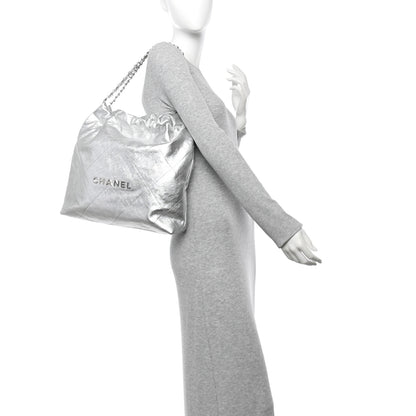 Chanel Metallic Calfskin Quilted Chanel 22 Silver 2 of 13