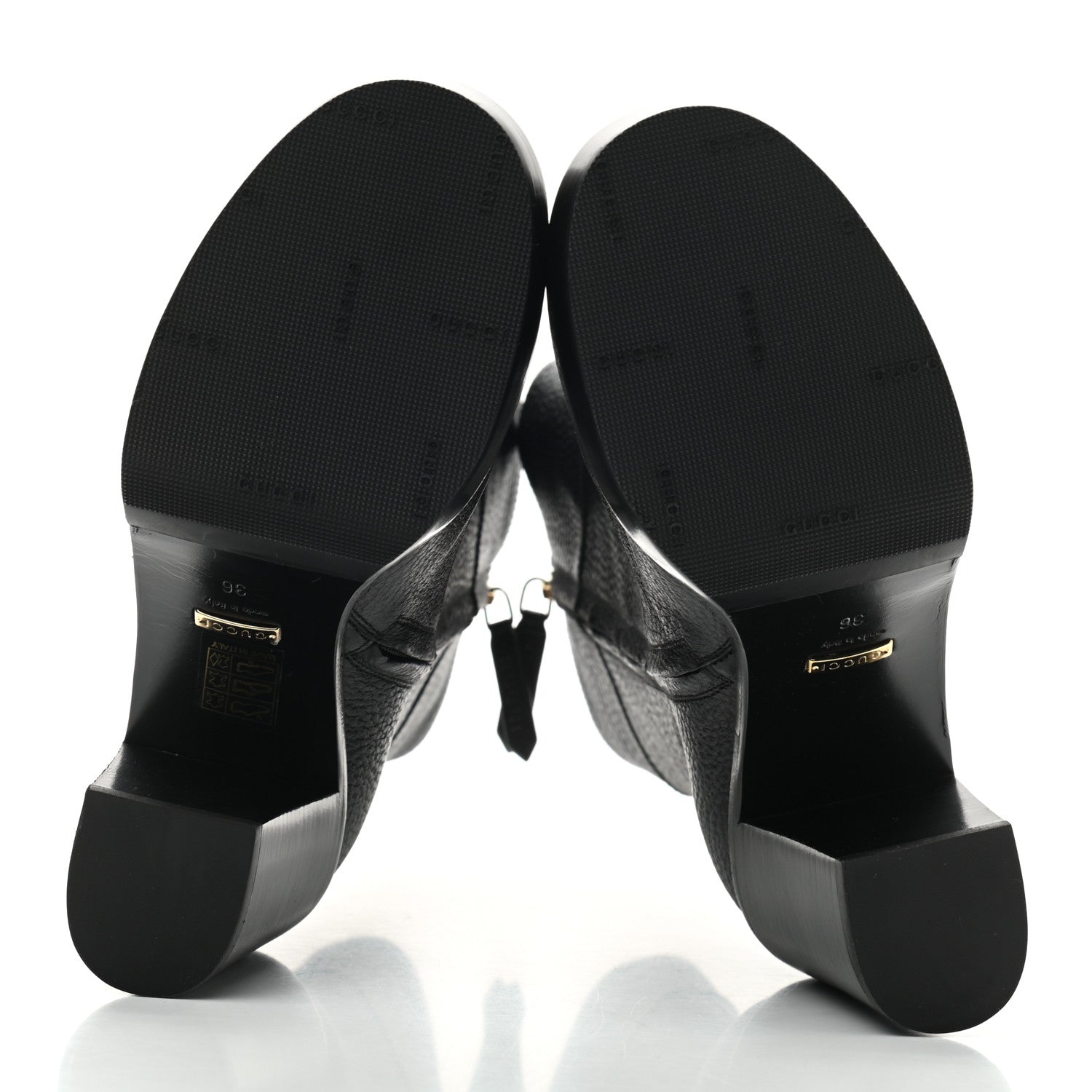 Gucci Austin Calfskin Interlocking G Ankle Boots 36 Black 5 of 7