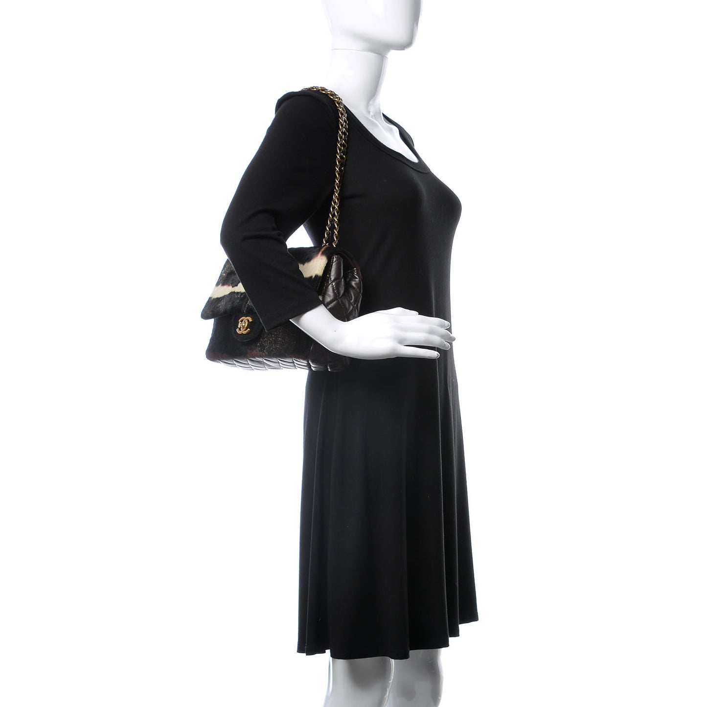 Pony Hair Lambskin Medium Paris Dallas Single Flap Gold